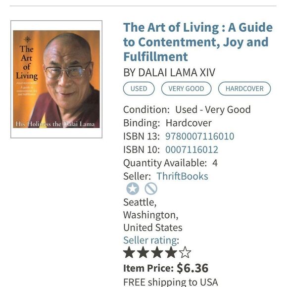 Coffee table book.  The Art of Living by His Holiness the Dalai Lama - Picture 4 of 4